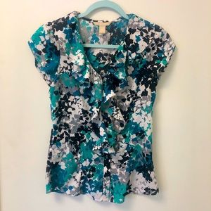 Banana Republic short sleeve button up printed top